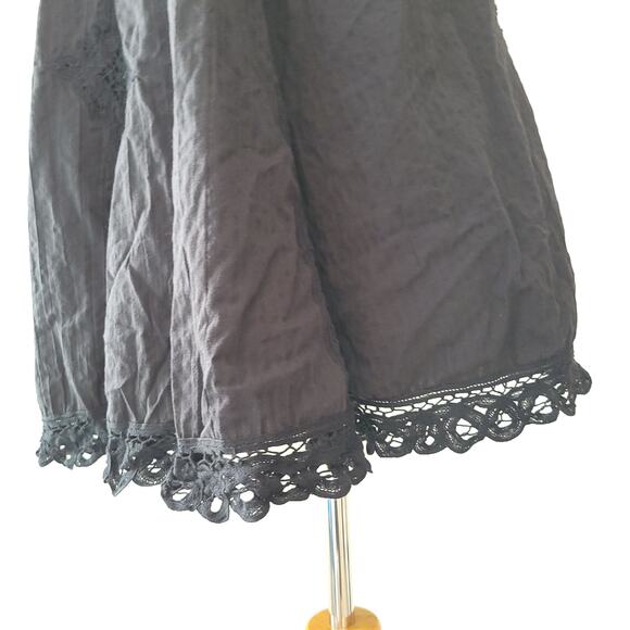 Free People Billie Battenberg Lace Dress One Shoulder Black A Line Women Medium - Picture 9 of 13